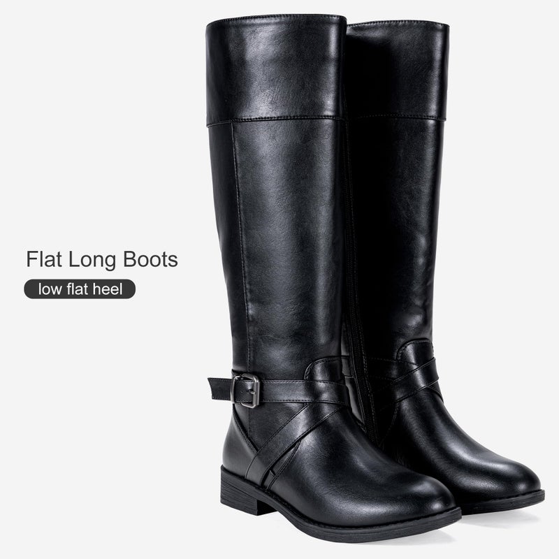 Vepose Women's Black Knee High Boots, Fashion Riding Tall Boot with Zipper, 948 Size 8.5 US - Calf Boots (CJY948 Black 08.5) - Image 4